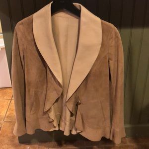 Reversible suede jacket with leather interior